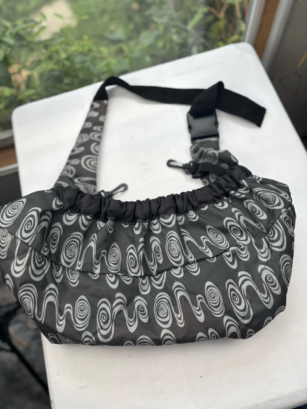 Outward Hound PoochPouch Dog Sling Carrier Gray Spiral Small Pet Up to 15 lb